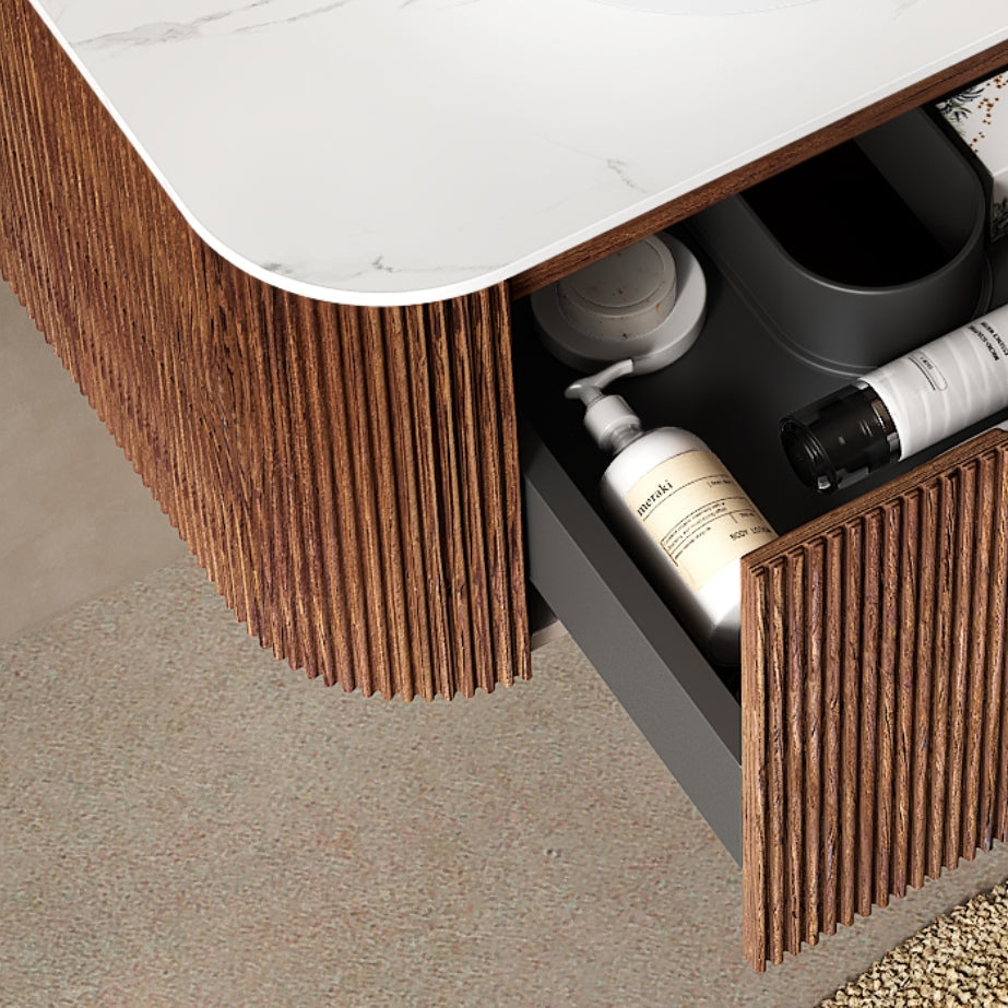Dina 60'' Wall Mounted Plywood Cabinet with Carrara