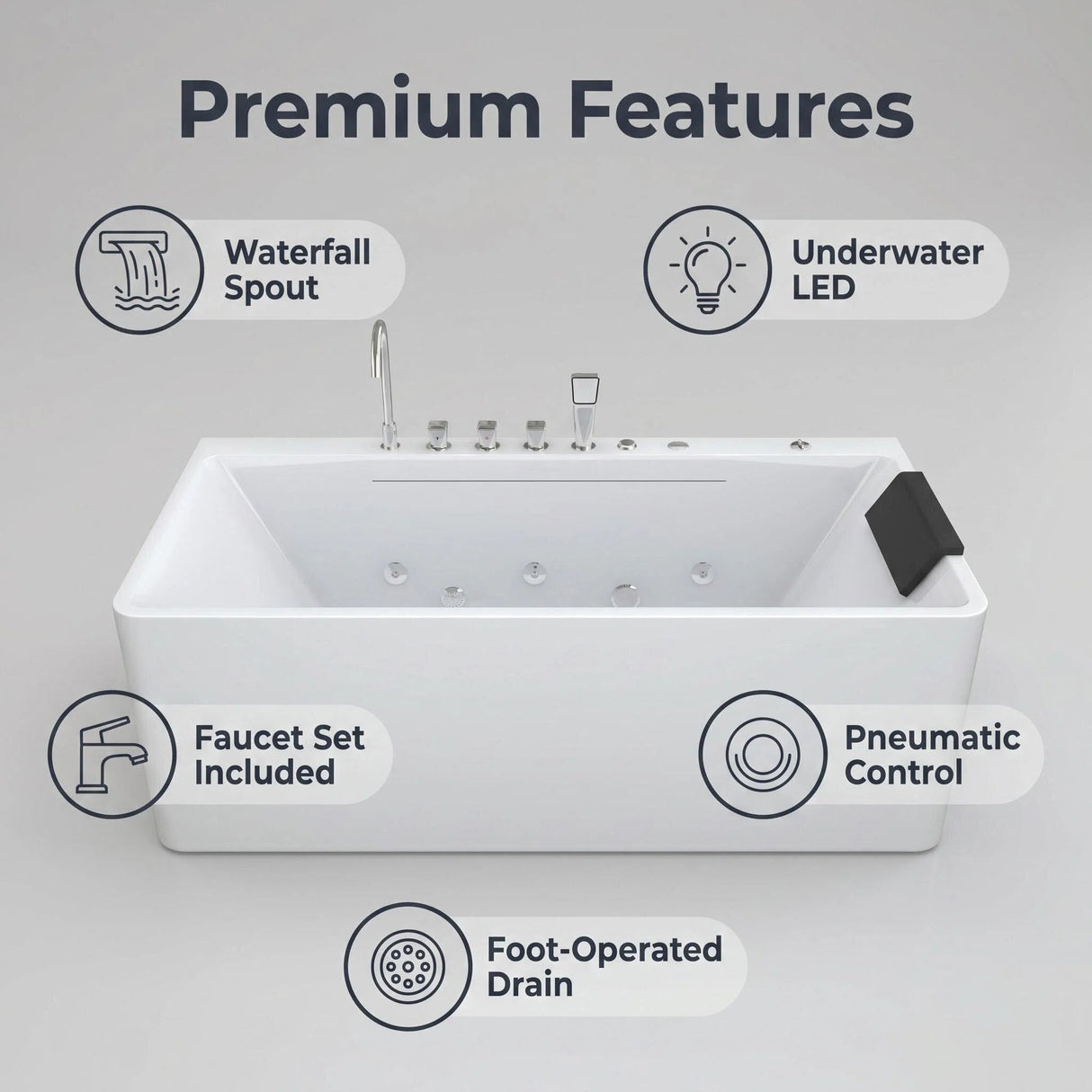 67-Inch Single-Person Luxury Whirlpool Bathtub