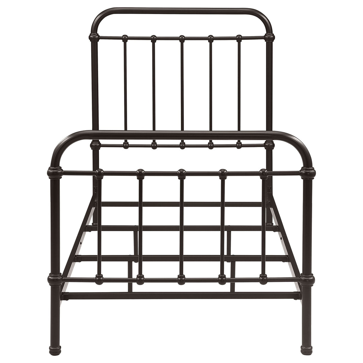 Twin Panel Bed With Ornate Design - Bronze