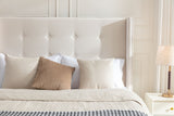 Luxury Wingback Upholstered Bed Frame