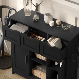 Storage Cabinets, Wooden Floor Cabinet, With Drawers And Shelves Storage Cabinets, Accent Cabinet For Living Room, Bedroom, Bathroom Furniture Home Decor