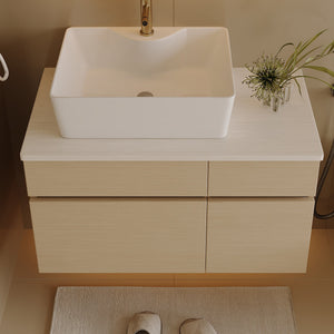 Floating Single Small Bathroom Vanity with Sink