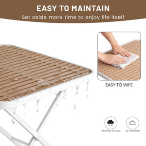 2 Pack Lounge Chair Set & Folding Square Table