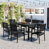 6-Person Modern Steel Outdoor Dining Set