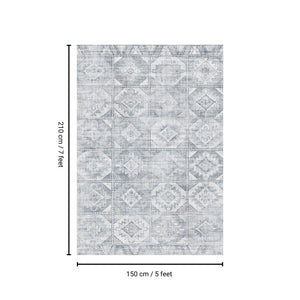 Toucan - 5' X 7' Washable Non - Slip Area Rug - Silver