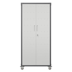 Metal Garage Storage Cabinet With Wheels Heavy Duty Tool Storage Cabinet - Brushed Nickel