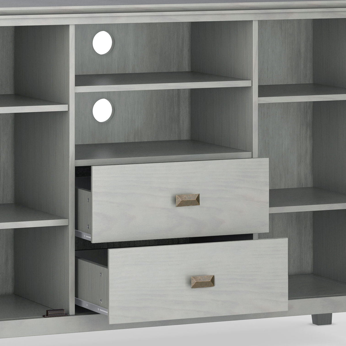 Handcrafted Tall TV Media Stand with Glass Doors and Storage - Multiple Colors