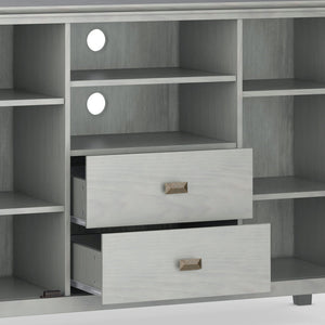 Handcrafted Tall TV Media Stand with Glass Doors and Storage - Multiple Colors