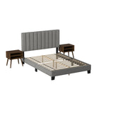 Coyote - king bed - carroll gray with two end table (3a packing)