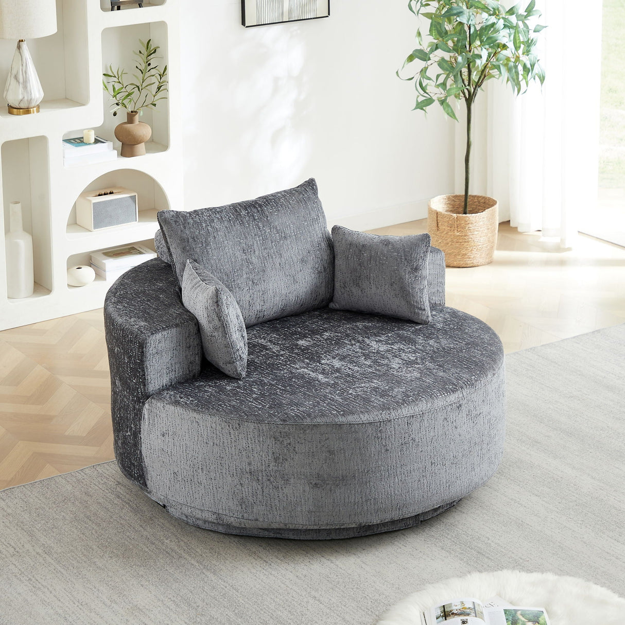 Swivel Chair With Rotating Base For Living Room
