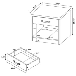 Nuberg - 1 Drawer Table - Gray