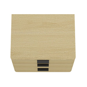 Oak Nightstand with 3 Drawers and Metal Handles - Payton