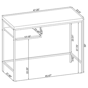 Rectangular Writing Desk, Compact Size For Home Office - Gray