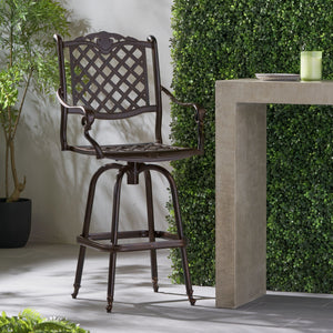 Cast Aluminum Bar Stool - Copper