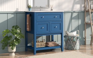 30" Navy Blue Bathroom Vanity