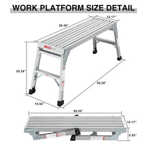 Work Platform Aluminum Portable Bench Folding Ladder