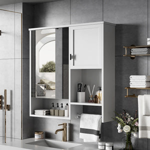 Modern Wall Mounted Bathroom Medicine Cabinet, Bathroom Wall Storage Cabinet With Mirror
