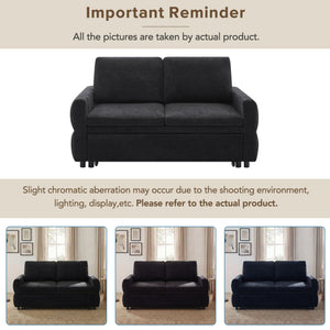 Convertible Sofa Bed Loveseat With Adjustable Backrest And USB Ports