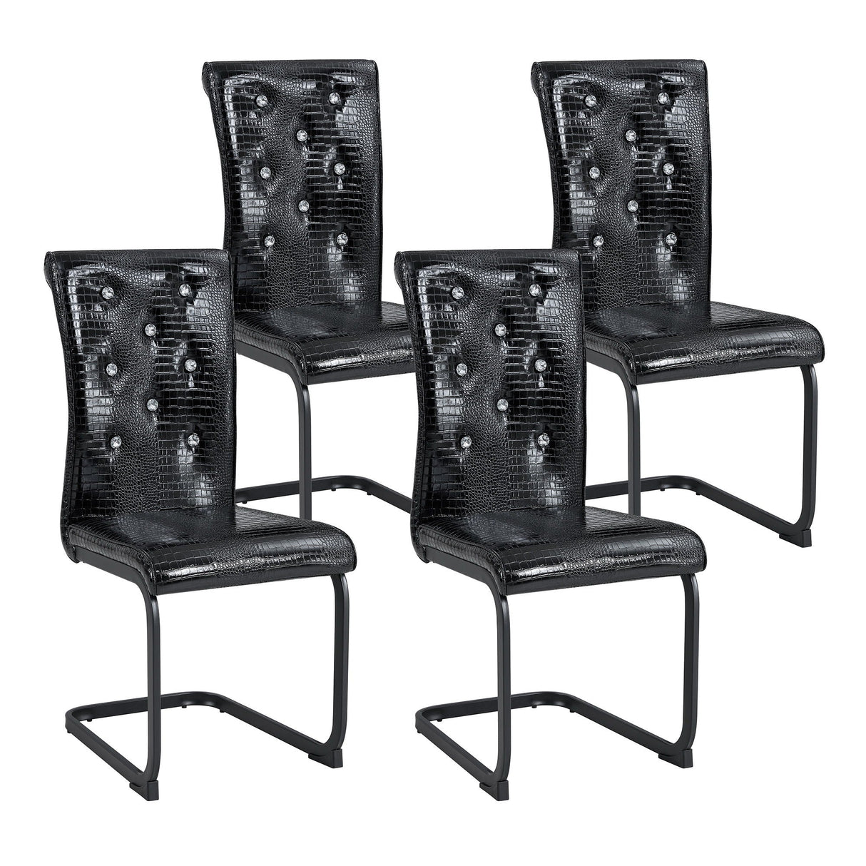 Alligator Skin Upholstered Dining Chairs
