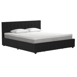King Upholstered Bed With Storage - Black
