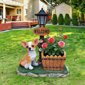 Sitting Chihuahua Dog Planter Statue
