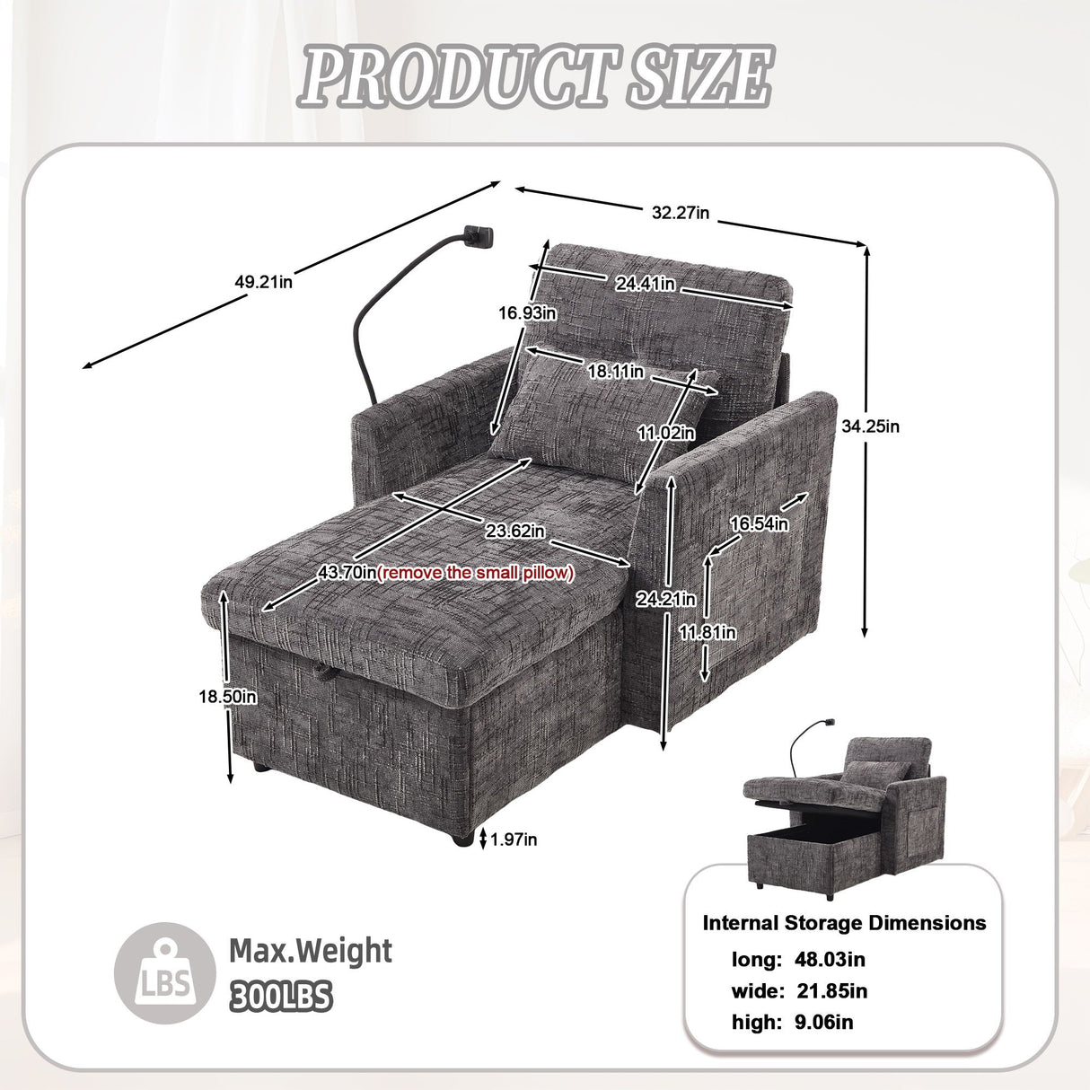 Multifunctional Recliner Sofa with Storage and Phone Bracket
