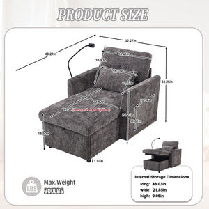 Multifunctional Recliner Sofa with Storage and Phone Bracket