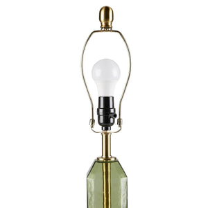 Faceted Green Glass Table Lamp