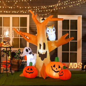HOMCOM 7.5' Tall Lighted Halloween Inflatable Yard Decoration