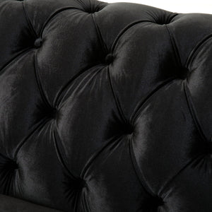 Chesterfield Loveseat Sofa, 2 Person Rolled Arm Upholstered Couch