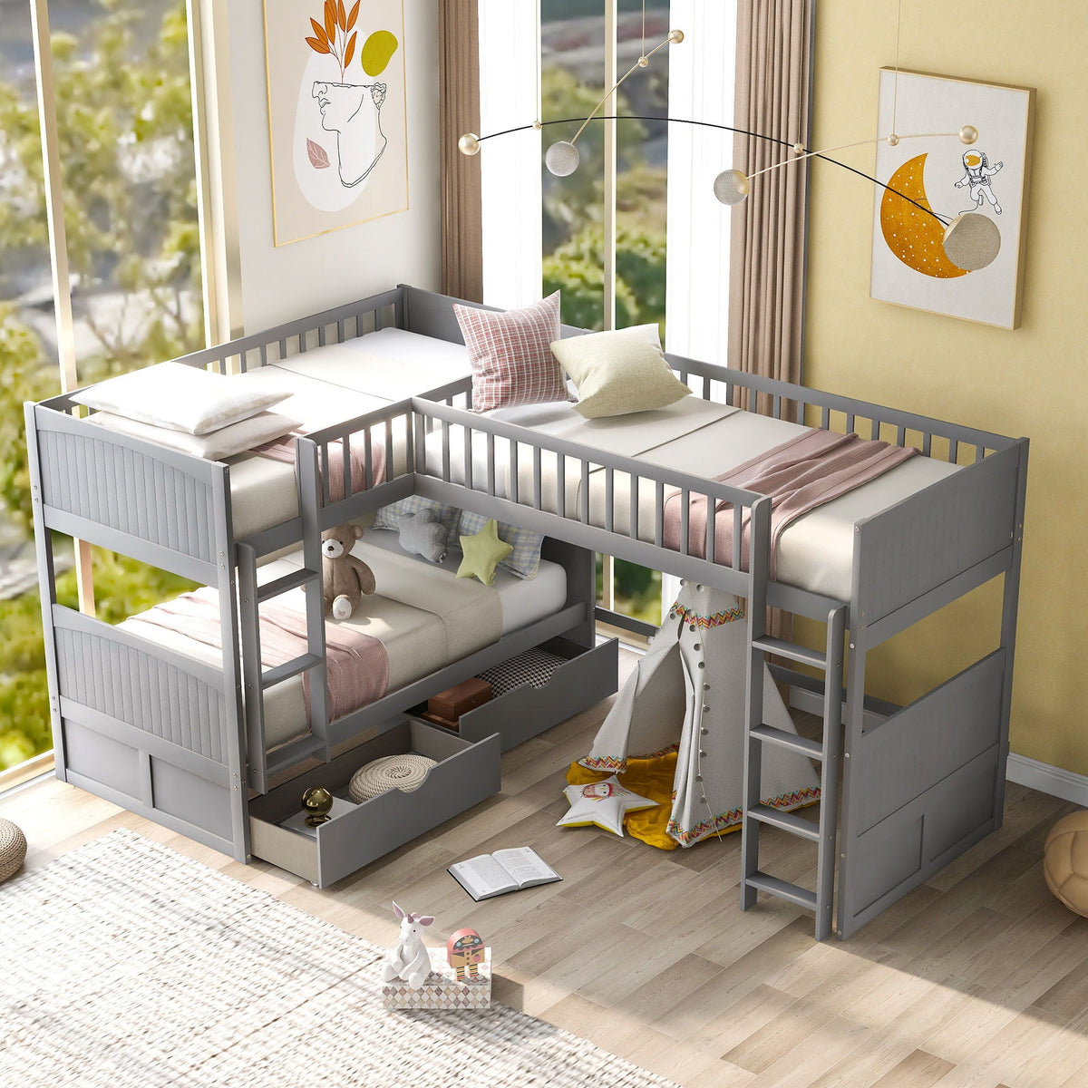 Bunk Bed With Loft And 2 Drawers