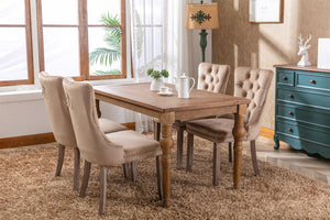 Nikki Collection Modern Tufted Velvet Upholstered Dining Chair - 2 Pieces, Khaki