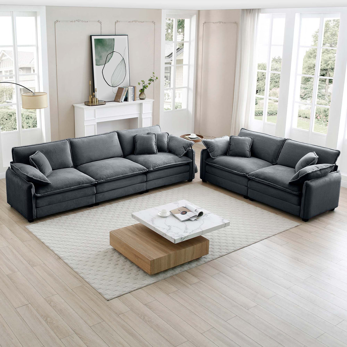 Family Sofa Set - Deep Seat Sofa for Home Cinema and Living Room