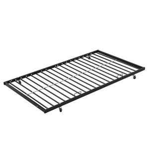 Modern Metal Bunk Bed With Side Ladders And Guardrail