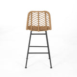 Sawtelle outdoor wicker barstools (set of 2)
