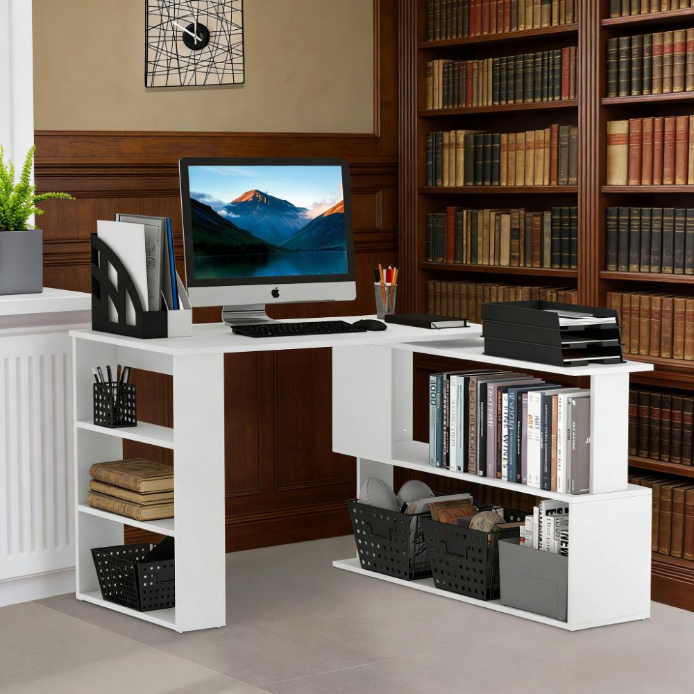 Writing Table Workstation: L Shaped Corner Computer Desk