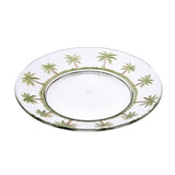 Palm Tree Design 9' Acrylic Dinner Plates Set of 4, Crystal Clear Plastic Plates Reusable, Unbreakable Kitchen Plates for All Occasions BPA Free Dishwasher Safe