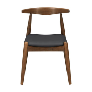 5-Piece Dining Set with Rubberwood Frame and Faux Leather Chairs