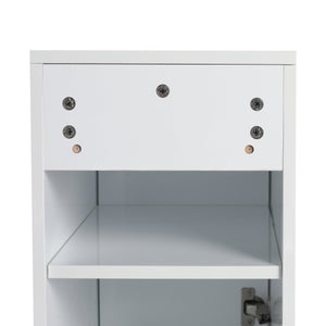12" Bathroom Side Cabinet, Soft Close Doors, Float Mounting Design, Glossy