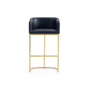 Mid-Century Modern Stool With Steel Base