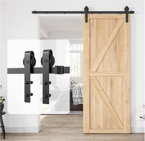 12FT Wood Double Sliding Barn Door Hardware