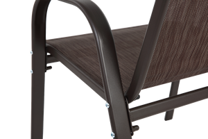 4 Piece Patio Chairs Set with Breathable Textilene Fabric (Brown)