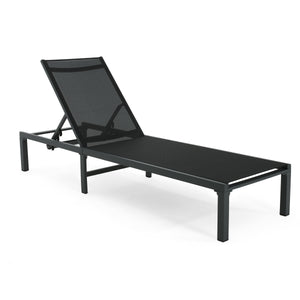 Westport Adjustable Outdoor Chaise Lounge Set of 2 Black Aluminum Frame