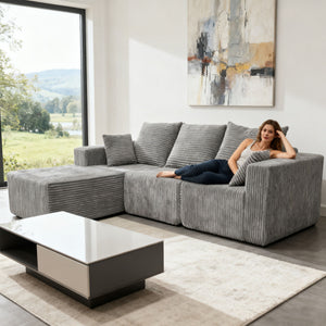 Corner Combination Sofa Sectional Couch With Soft Fabric