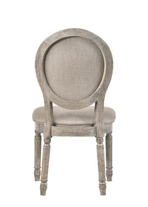 Faustine - Side Chair (Set of 2) - Tan Fabric & Salvaged Light Oak