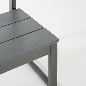 7-Piece HDPE Outdoor Dining Set for 6 – Weather-Resistant Patio Table with Umbrella Hole (Grey)