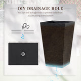 Outsunny set of 3 tall planters with drainage hole, outdoor flower pots, indoor planters for porch, front door, entryway, patio and deck