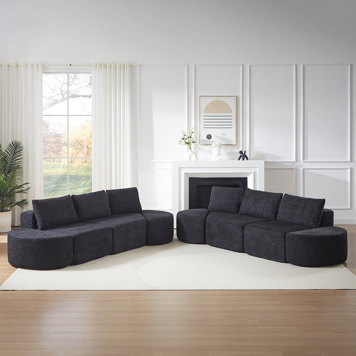 Modular Sofa Set in Chenille Fabric