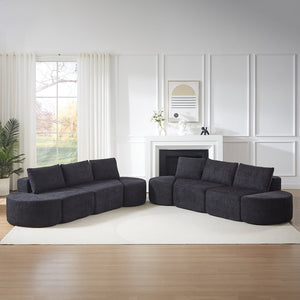 Modular Sofa Set in Chenille Fabric