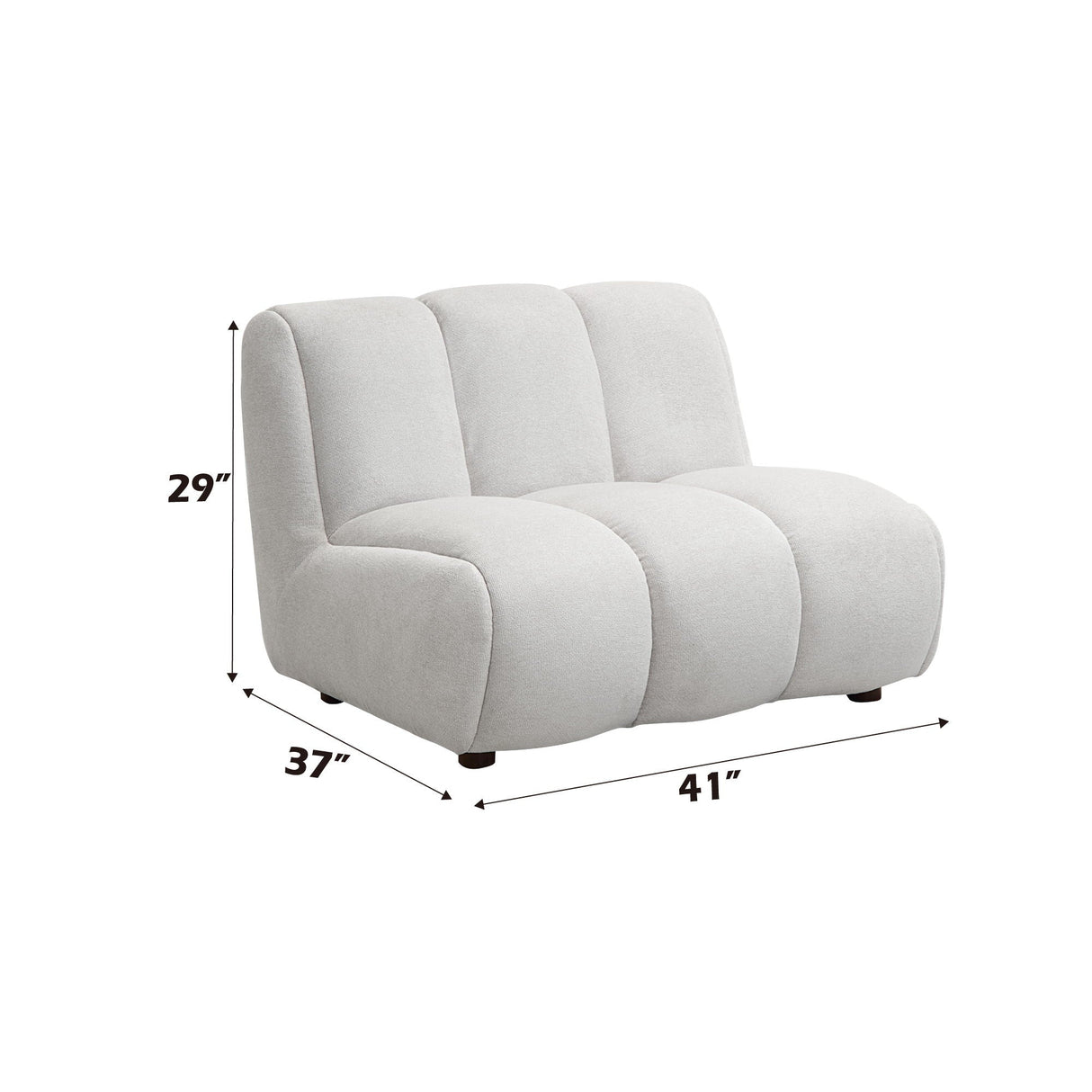 Manilla Sectional Sofa With Chair - Ivory White